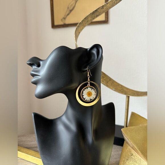 Bohemian flower earrings A977 - Picture 2 of 4